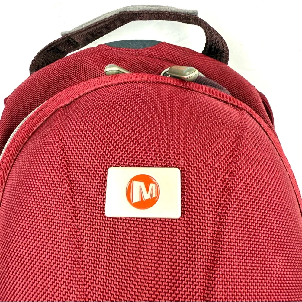 Merrell‎ Backpack Dark Red Canvas Hard Shell Hiking Medium Unisex Outdoor